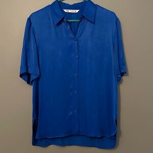 ZARA/SHORT SLEEVE BLOUSE.